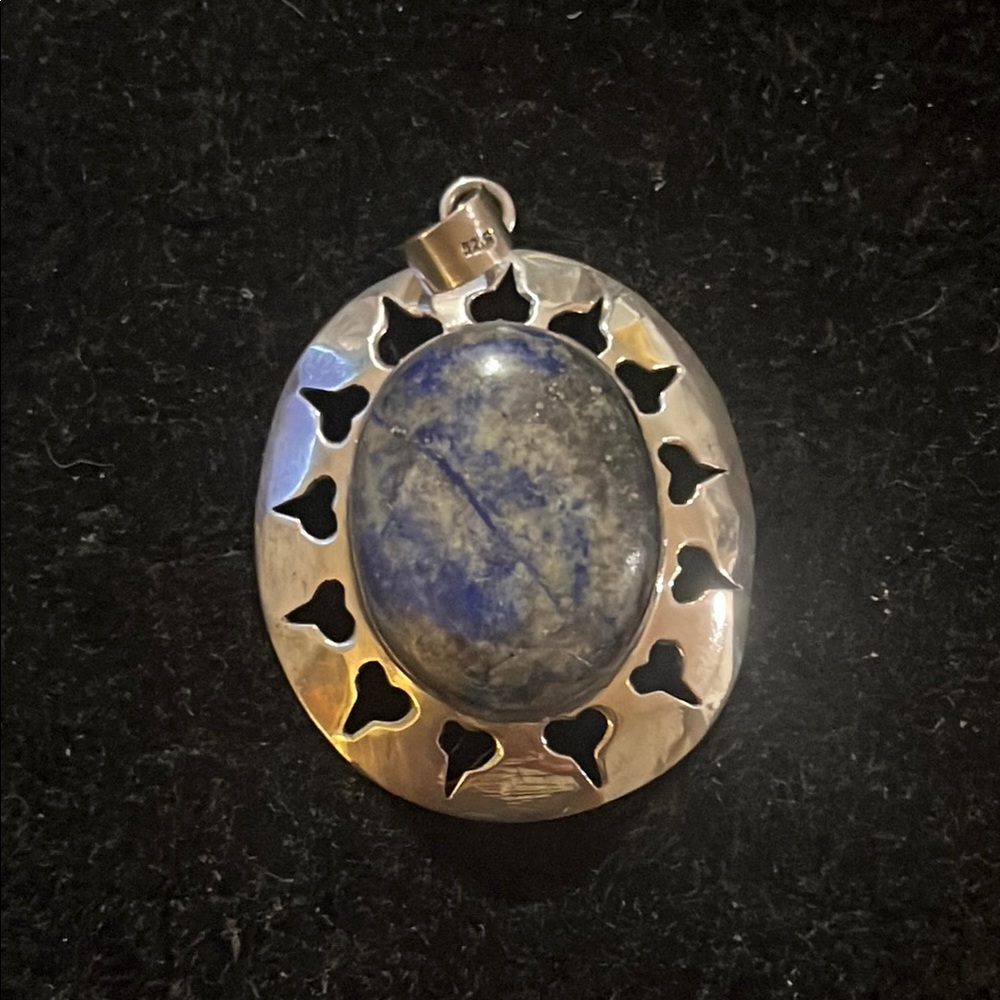 925 denim lapis vintage Pendant